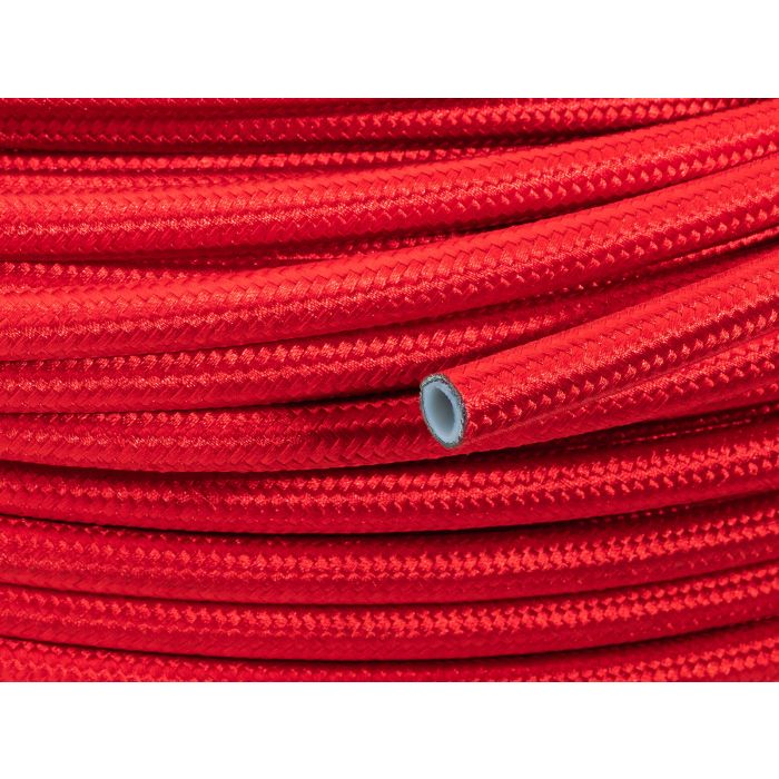 AN6 8mm (5/16") PTFE Teflon Braided Nylon Lined Fuel Hose, Red.