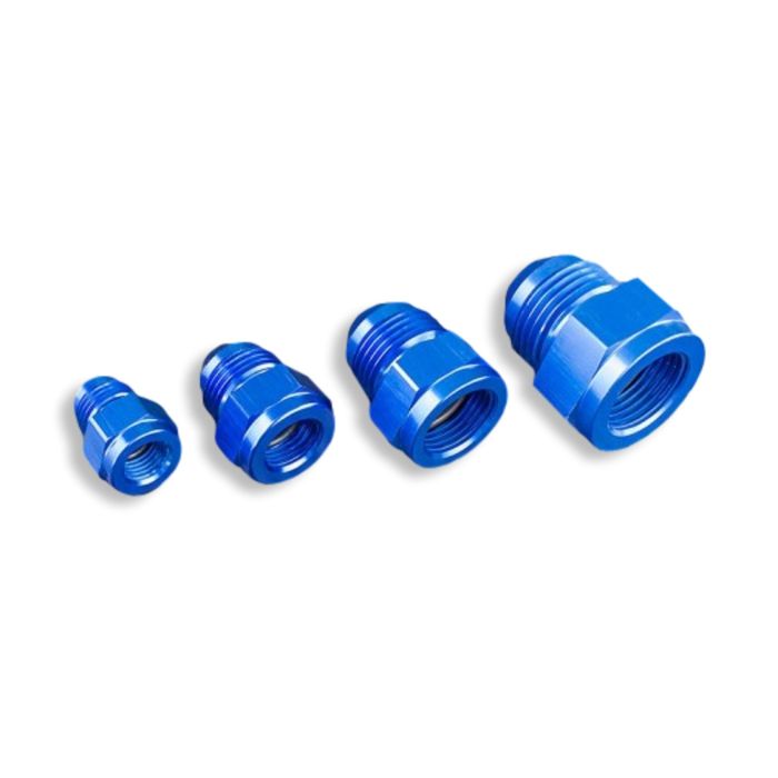 AN6 Male to AN4 Female Reducer JIC Hose Fitting Adapter, Blue.