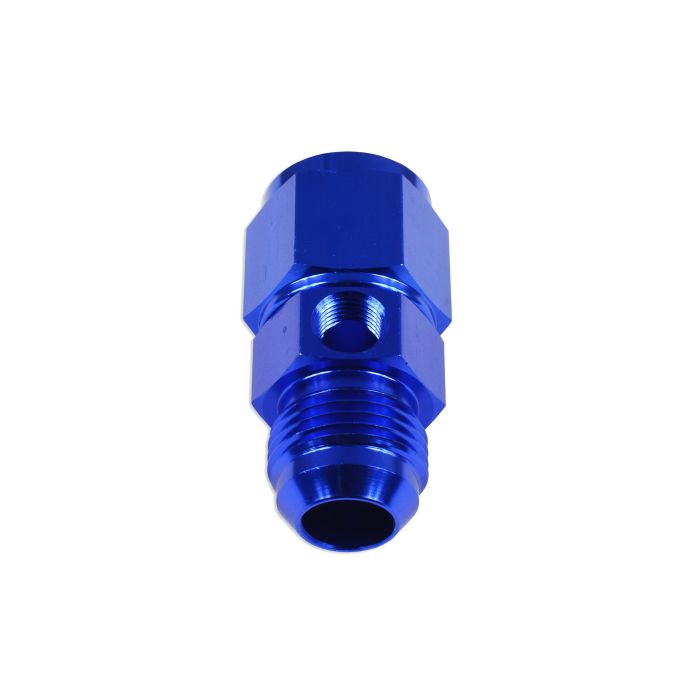 AN6 AN-6 Female to Male with 1/8 NPT Inline Port T-Fitting Adapter for Fuel/Oil Pressure Gauge Blue