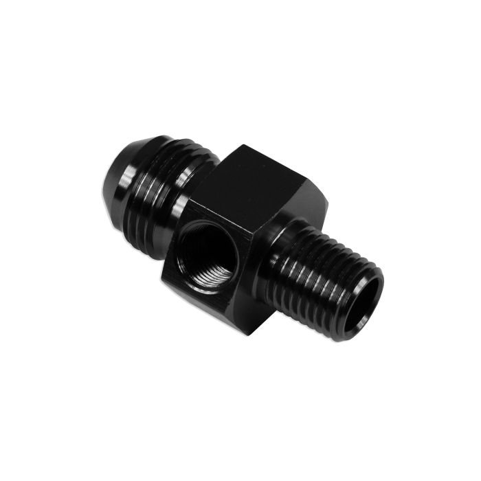 AN8 AN -8 to 1/4 NPT In-Line Fuel and Oil Adapter 1/8 NPT Black