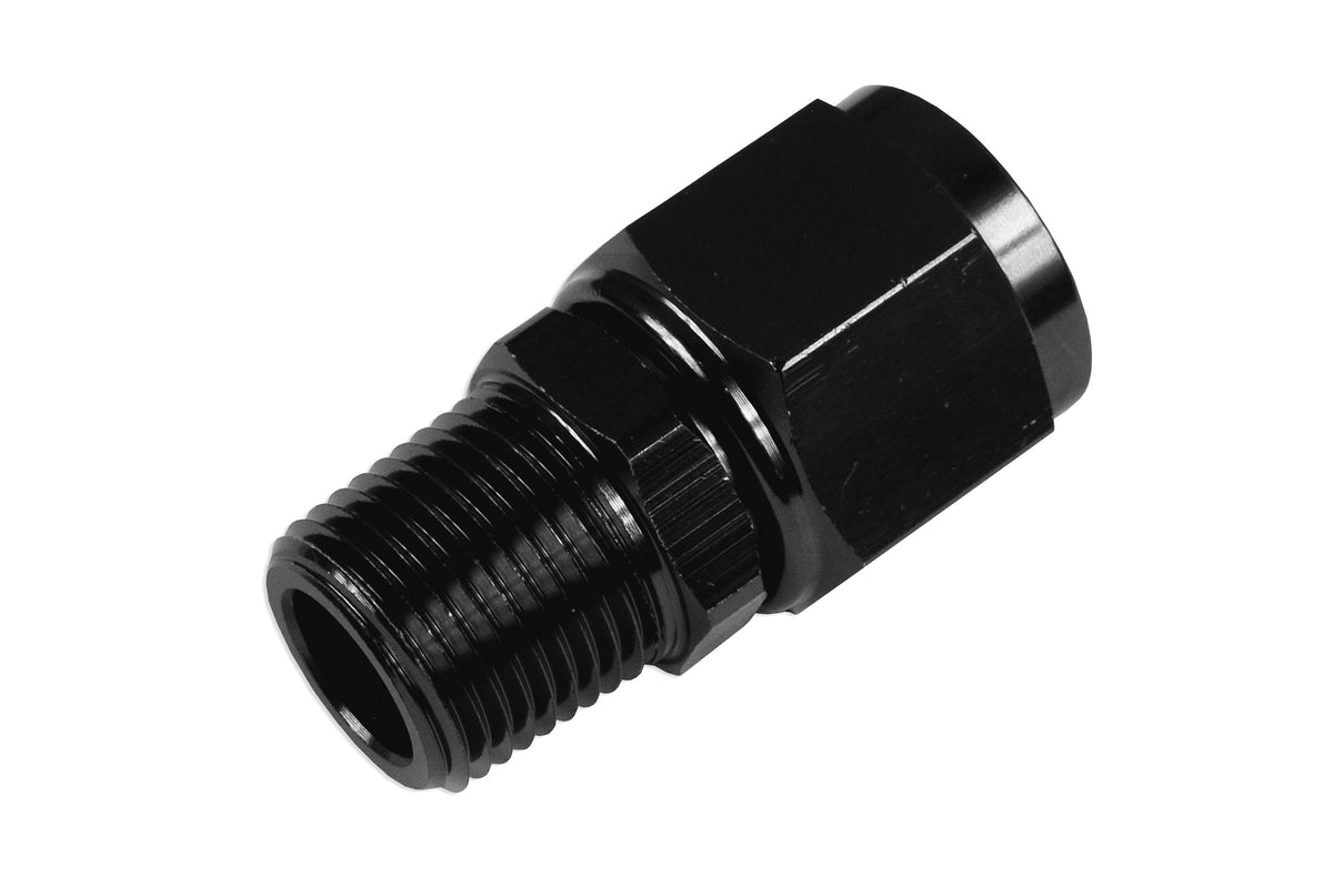 Adaptador racor recto AN-8 AN8 JIC Flare hembra a 1/4 NPT macho negro