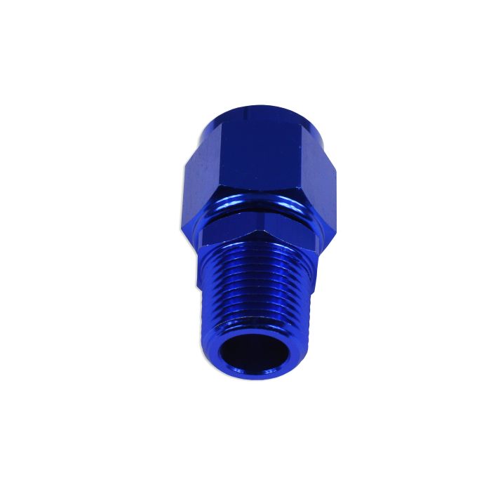 AN-8 AN8 JIC Flare to 1/4 NPT Female-Male Straight Hose Adapter Blue