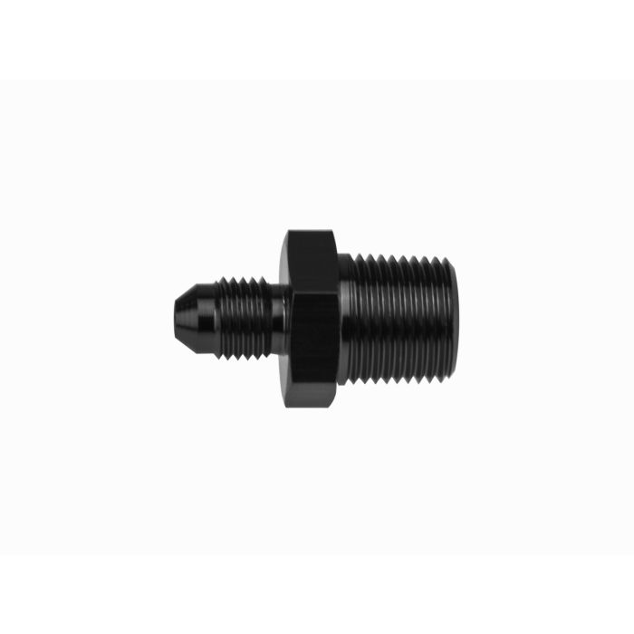 Adaptador de manguera recto AN8 JIC a 3/4 NPT, color negro.