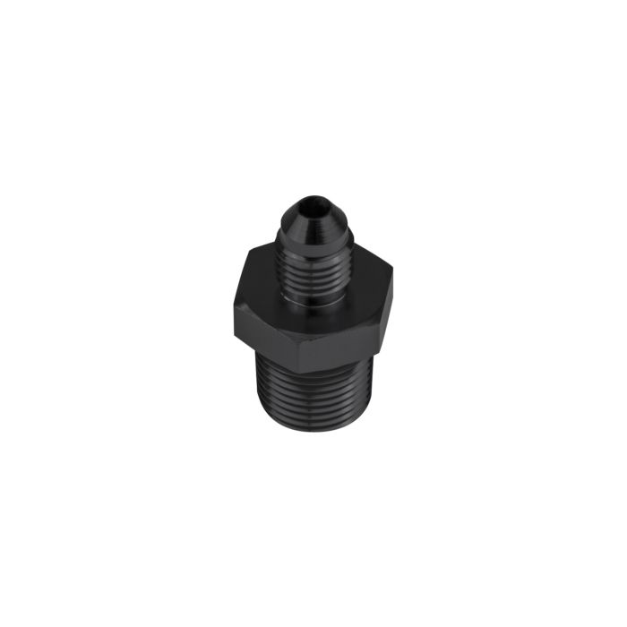 Adaptador de manguera recto AN8 JIC a 3/4 NPT, color negro.