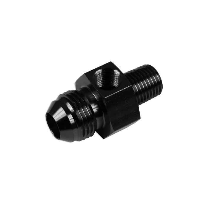 Adaptador de combustible AN8 AN-8 a 3/8 NPT en línea de 1/8 NPT, color negro.
