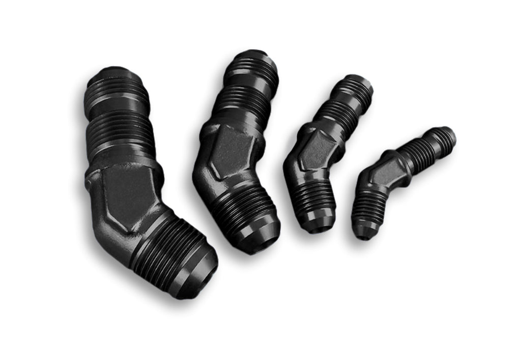 Adaptador AN8 JIC pasamuros macho 45° para manguera de combustible