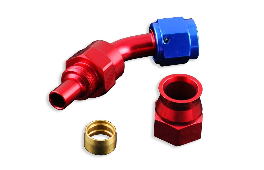Terminal de manguera PTFE AN -8 AN8 JIC 45° para combustible y aceite