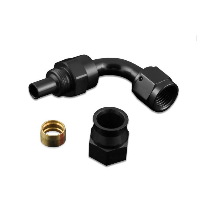 AN-8 AN8 JIC 90 Degree PTFE Fuel Hose Fitting Black