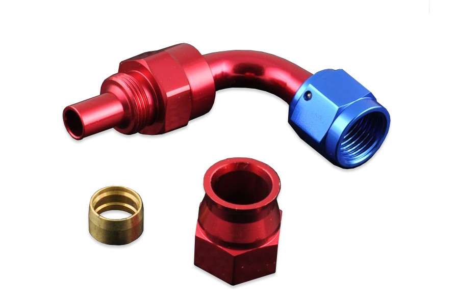 Terminal de manguera PTFE AN -8 AN8 JIC 90° para combustible y aceite