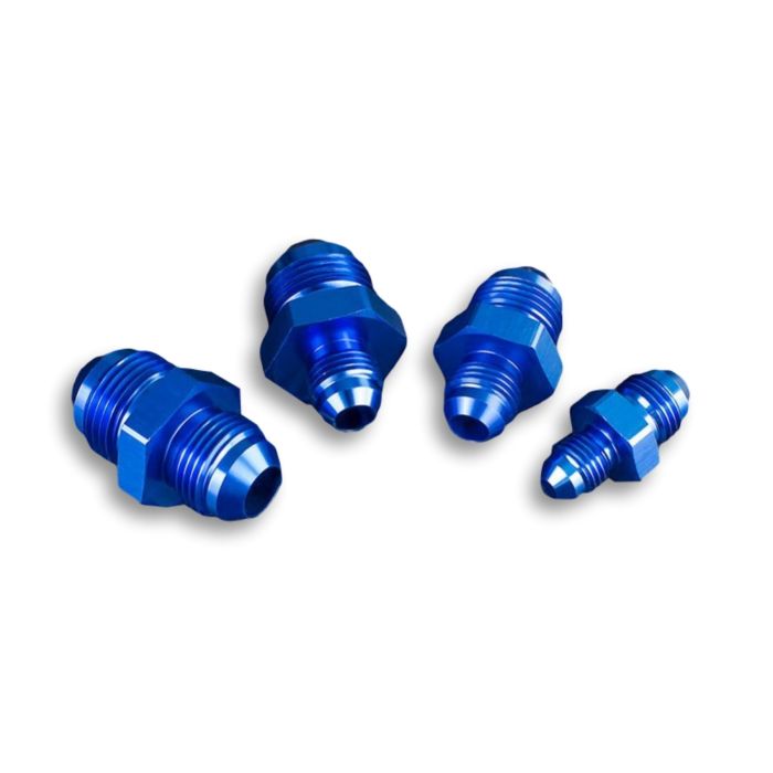 AN8 Male to AN6 Male Adapter, JIC Reducer Fitting for Oil and Fuel Hose, Blue.