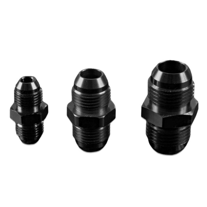 JIC AN8 Male to AN8 Male Hose Fitting Adapter, Black.