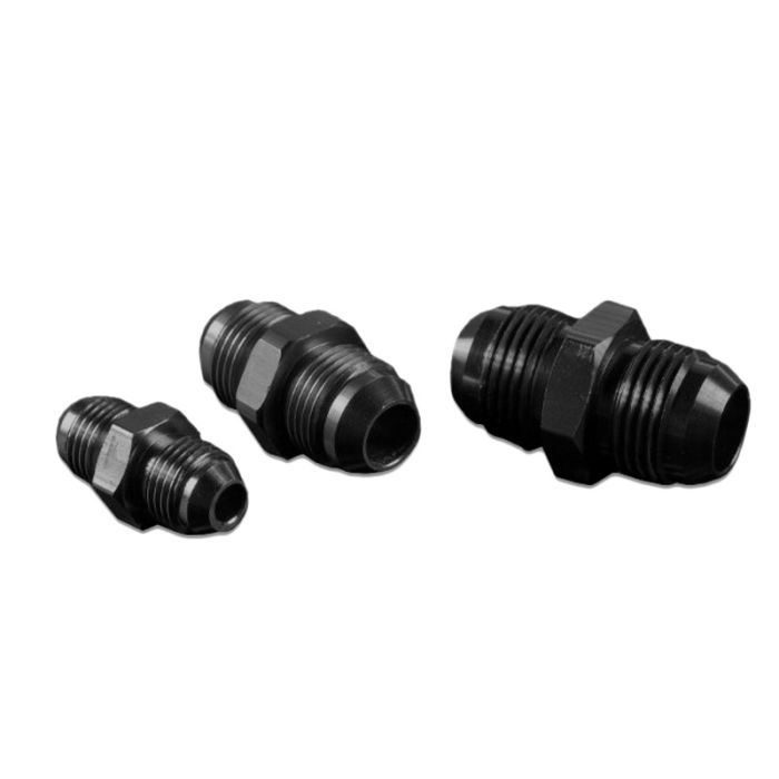 JIC AN8 Male to AN8 Male Hose Fitting Adapter, Black.