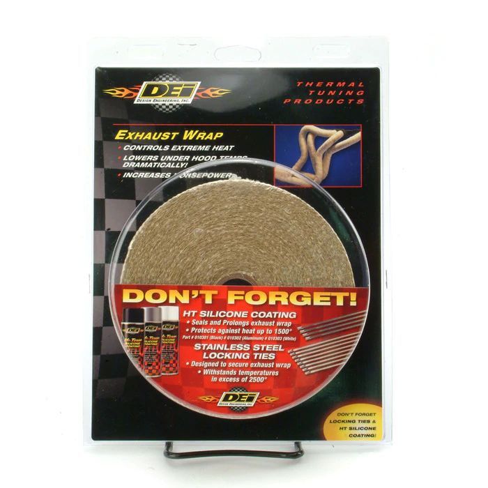 DEI 010106 Tan Fiberglass Exhaust Heat Wrap, 2" x 15 ft