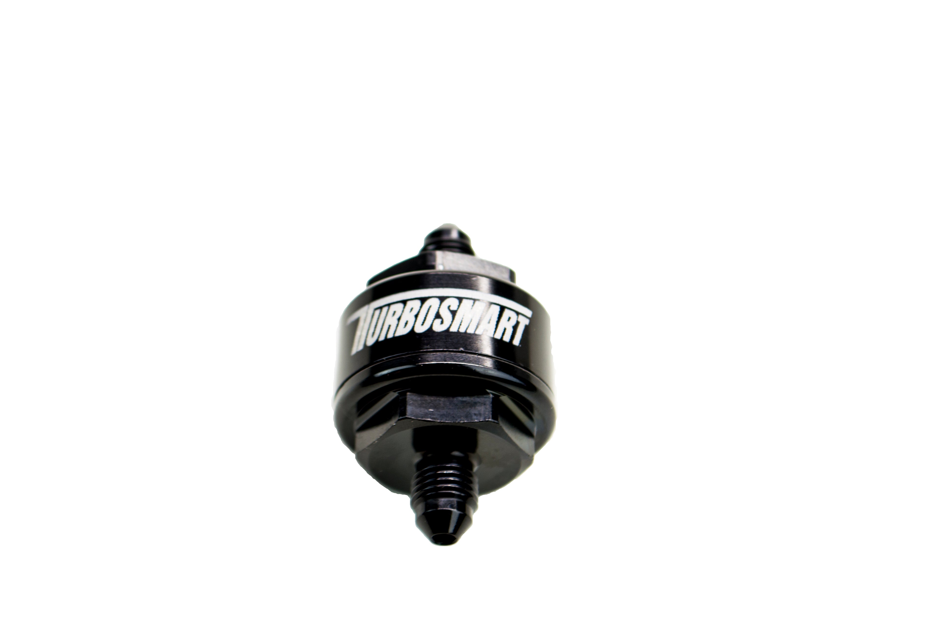 Filtro de alimentación de aceite para turbo Turbosmart Billet de 44 µm AN-4 - Negro