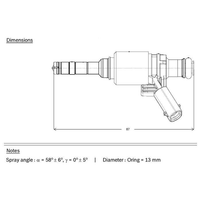 Inyector directo Bosch Motorsport 1050 cc/min HDEV5.1 para VW / Audi / Skoda / Seat / TSI / TFSI