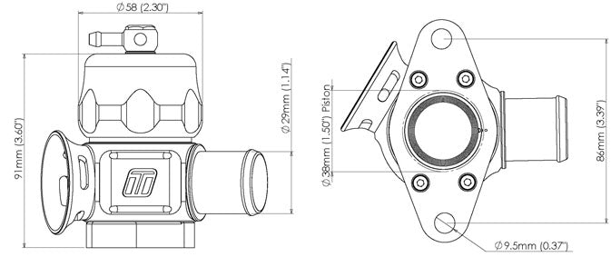 Blow off BOV Turbosmart TS-0205-1026 Dual Port para Nissan Skyline GTR GTS-T R32 R33 R34 Stagea