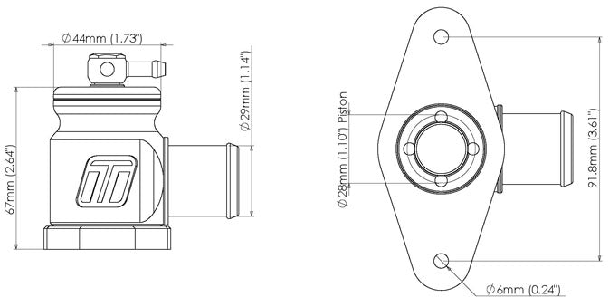 Blow off BOV Turbosmart TS-0203-1209 Kompact Plumb Back para Mazda CX-7 Mazdaspeed MPS 3