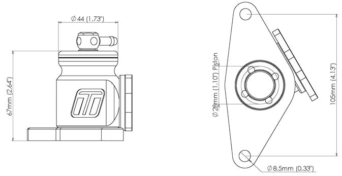Blow off BOV Turbosmart TS-0203-1215 Kompact Plumb Back para Subaru Forester XT WRX STI