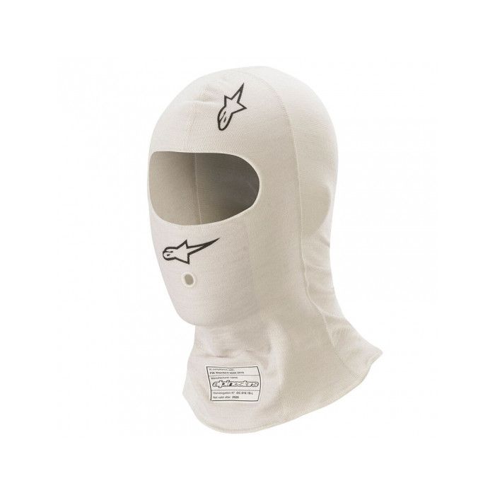 Pasamontañas Alpinestars ZX Evo v2 blanco y gris, homologado por la FIA (8856-2018).