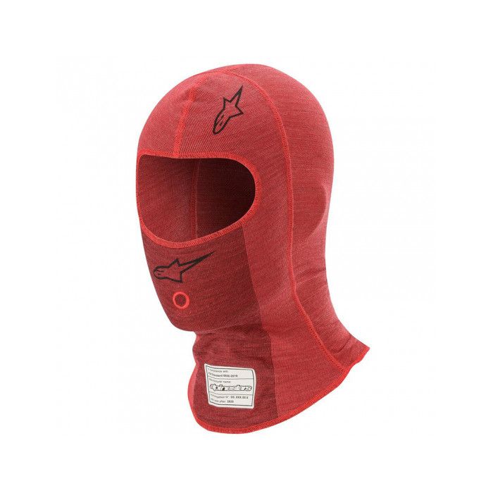 Pasamontañas Alpinestars ZX Evo v2 rojo, homologado por la FIA (8856-2018).