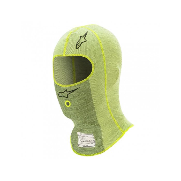 Pasamontañas Alpinestars ZX Evo v2 amarillo, homologado por la FIA (8856-2018).
