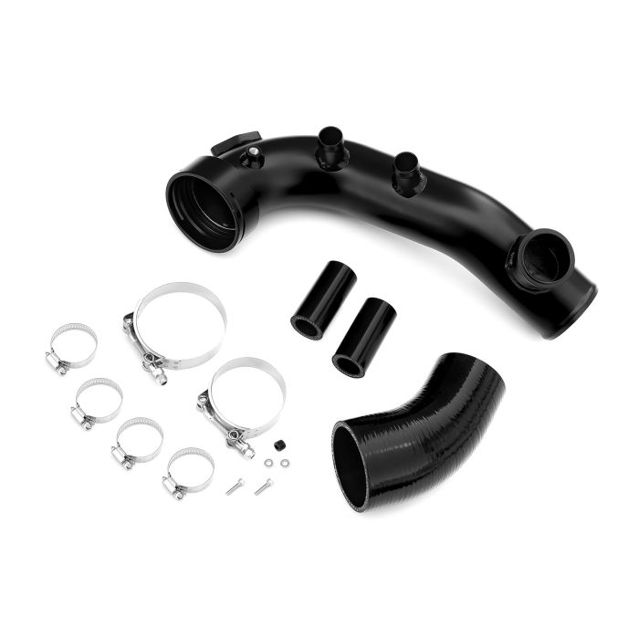 Tubo de admisión BMW N54 135i 335i 1M con brida para válvula de descarga (BOV) 50mm Negro