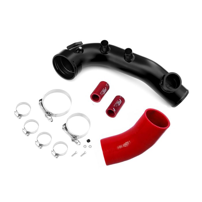 Tubo de admisión BMW N54 135i 335i 1M con brida para válvula de descarga (BOV) 50mm Rojo