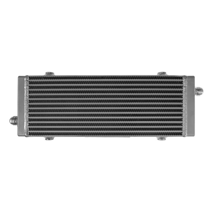 FMIC.Pro 360x140x40 asymmetric oil cooler, silver oil inlet