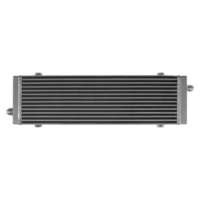 FMIC.Pro 470x140x40 asymmetrical oil cooler, silver oil inlet