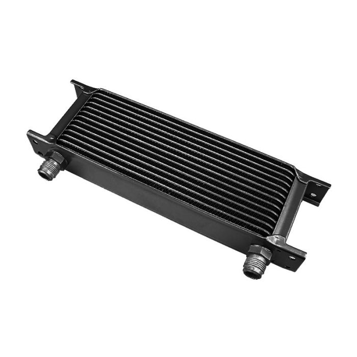 13-row male oil cooler, 7/8" (AN10) male thread, black.