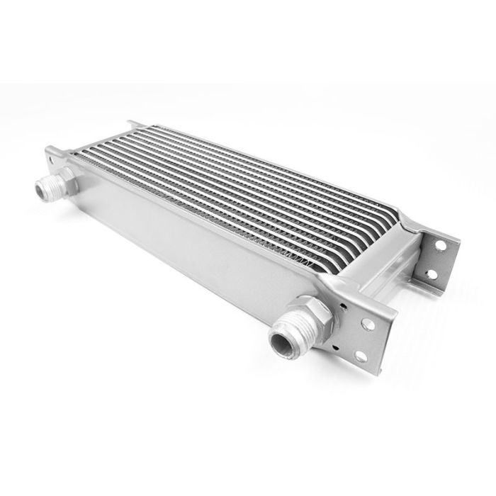 13-row male oil cooler, 7/8" (AN10) male thread, silver.