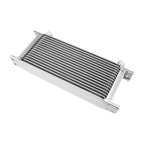 16-row Male Oil Cooler, 7/8" (AN10) Male Thread, Silver Color.