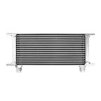 16-row Male Oil Cooler, 7/8" (AN10) Male Thread, Silver Color.