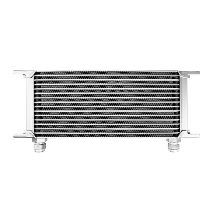 16-row Male Oil Cooler, 7/8" (AN10) Male Thread, Silver Color.