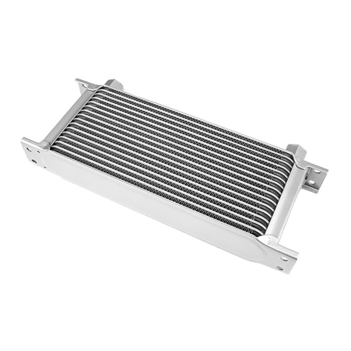 13-row female oil cooler, 1/2" female thread, silver.