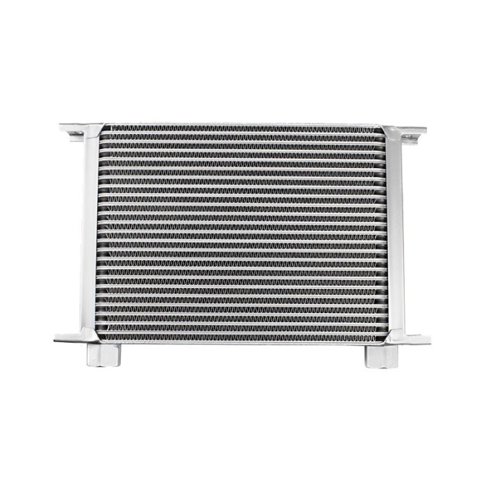 25-row female oil cooler, 1/2" female thread, silver.