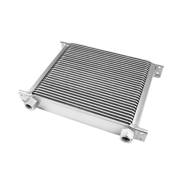 30-row female oil cooler, 1/2" female thread, silver.
