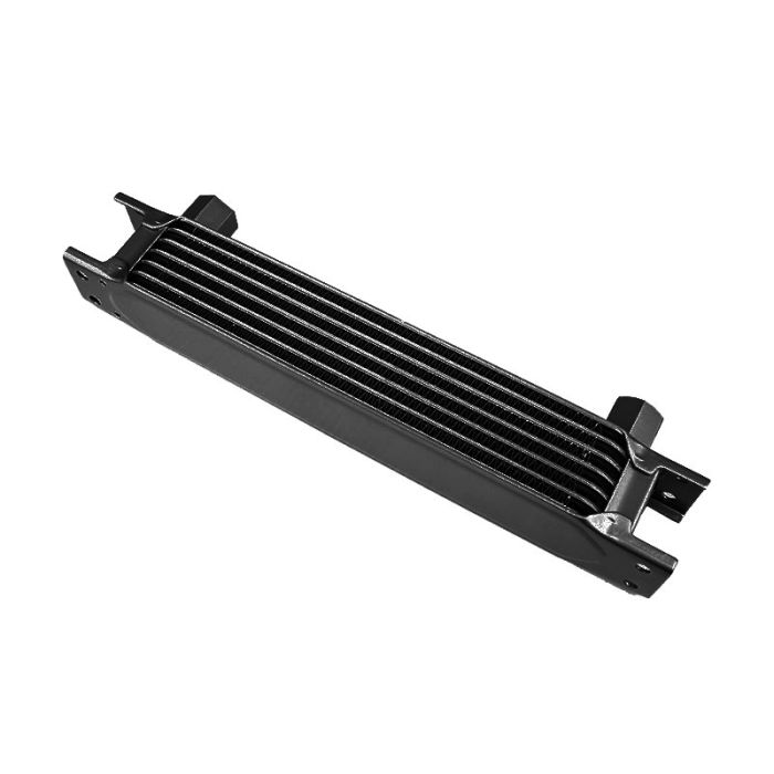 7-row female oil cooler, 1/2" female thread, black.