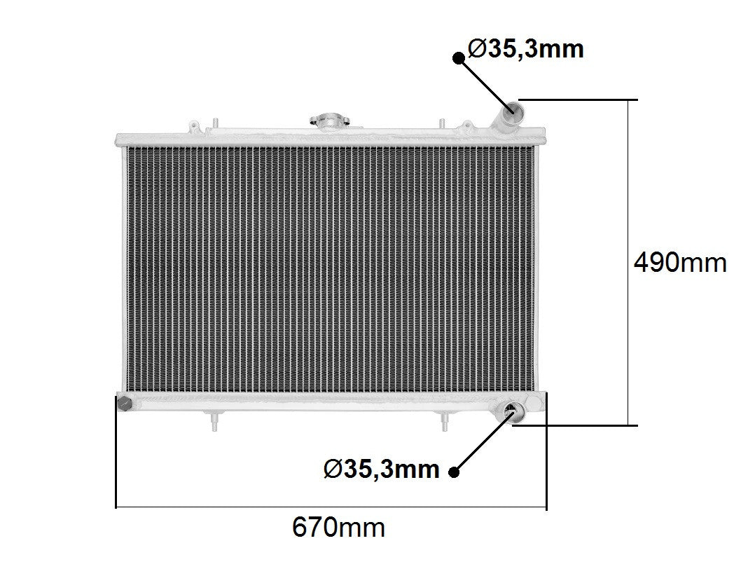 Radiador de agua racing para Nissan 200sx s13 CA18DET, Skyline R32 RB20