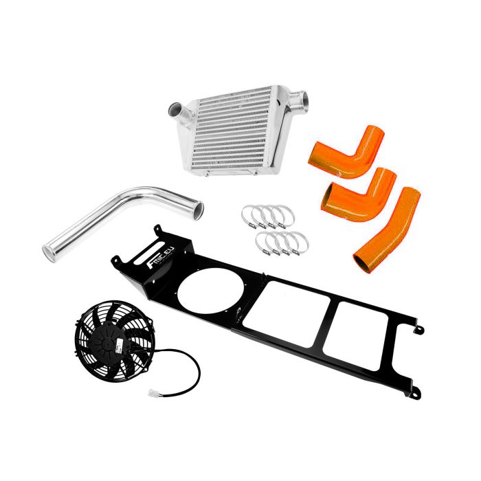 Intercooler kit for Nissan Patrol with BMW 3.0 D M57 engine, orange.