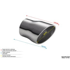 Universal round exhaust pipe muffler tip, 60 mm in length, 110 mm in diameter, 45 mm mounting.