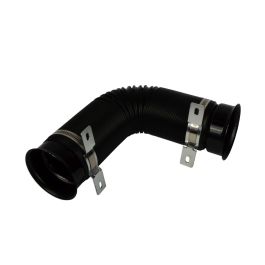 Flexible corrugated intake pipe with clamps Black