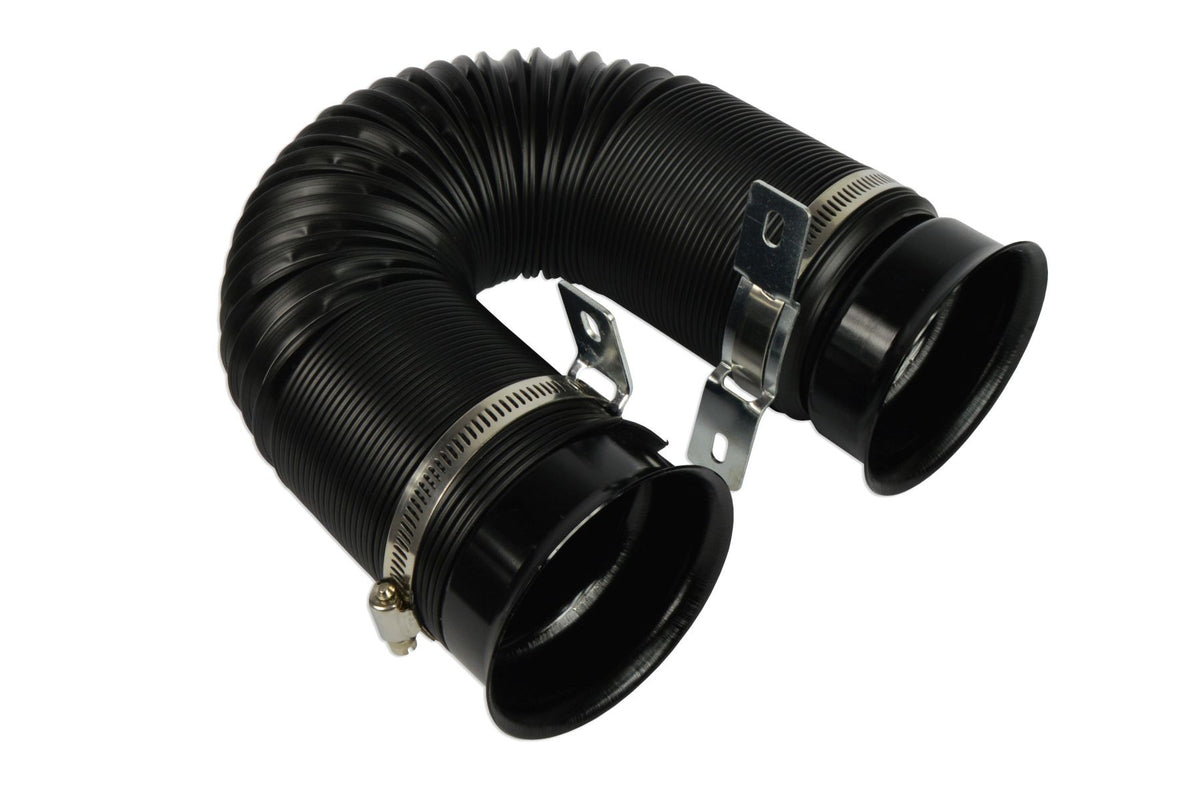 Tubo de admisión corrugado flexible con abrazaderas Negro