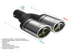 Embellecedor de escape universal ovalado 95×65 mm longitud 160 mm diámetro de montaje 50 mm