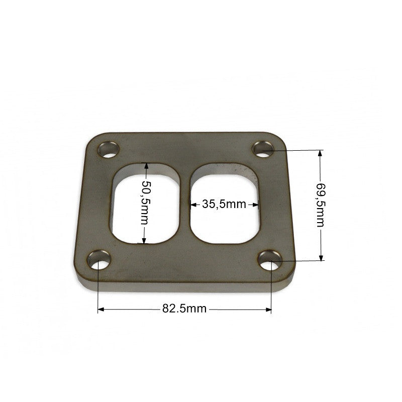 Brida de escape T4 twin scroll acero inoxidable SS304
