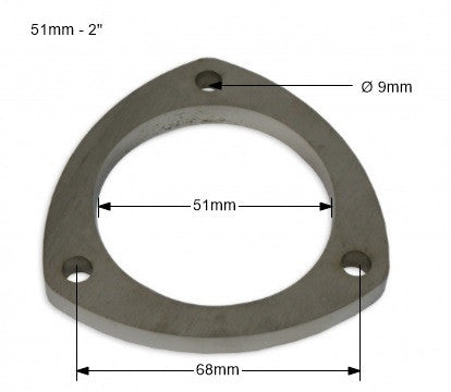 Brida de escape de acero inoxidable SS304 2'' 51 mm 3 tornillos