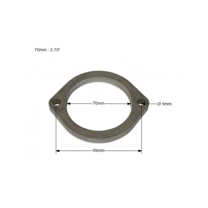 2.75" – 70mm SS304 Stainless Steel 2-Bolt Exhaust Flange