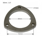 Brida de escape acero inoxidable SS304 3,5'' - 89 mm 3 tornillos