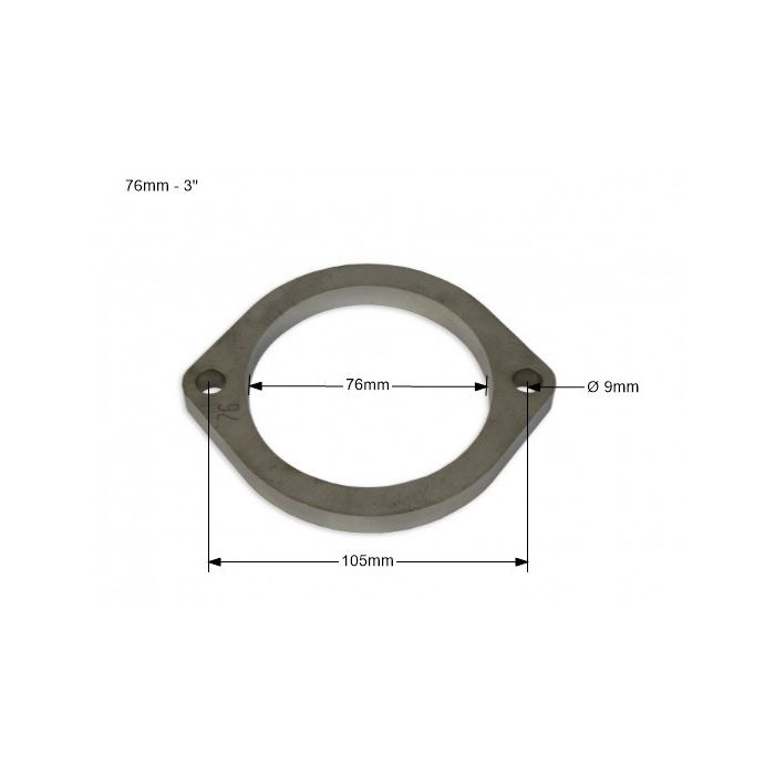 3'' – 76 mm SS304 Stainless Steel Exhaust Flange, 2-bolt