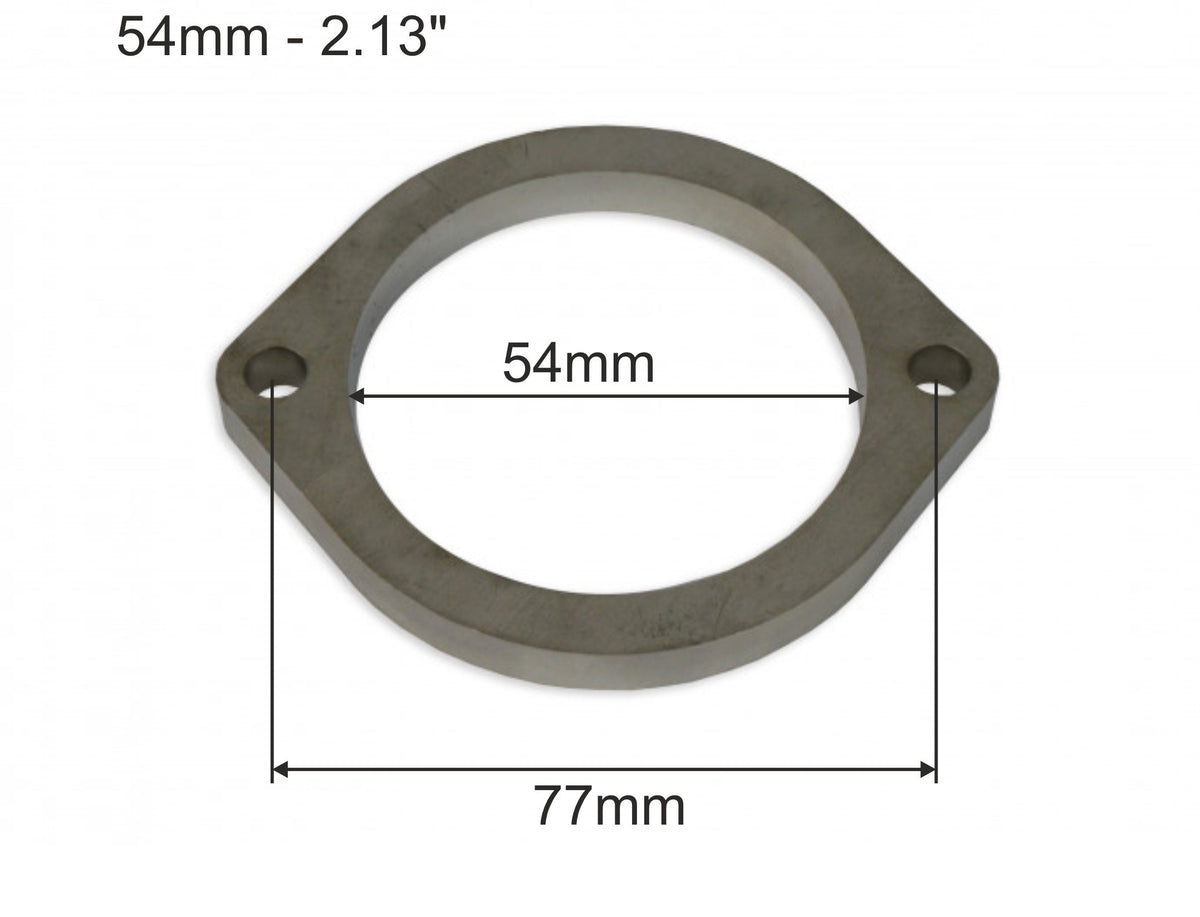 Brida de escape acero inoxidable SS304 54 mm 2 tornillos